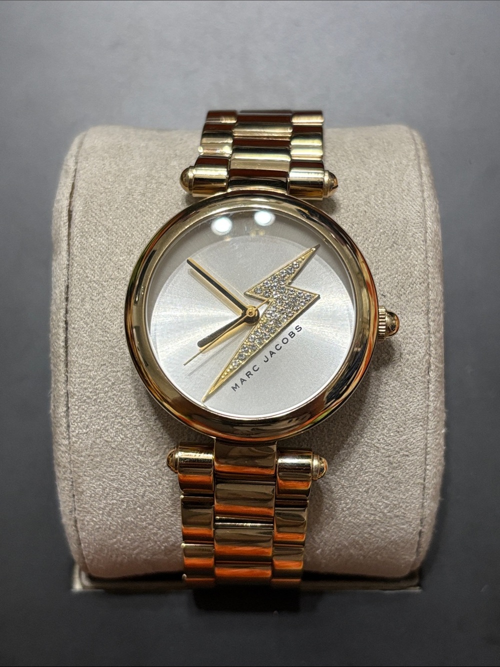 Marc Jacobs Gold Tone Lightning Bolt Bracelet Watch
